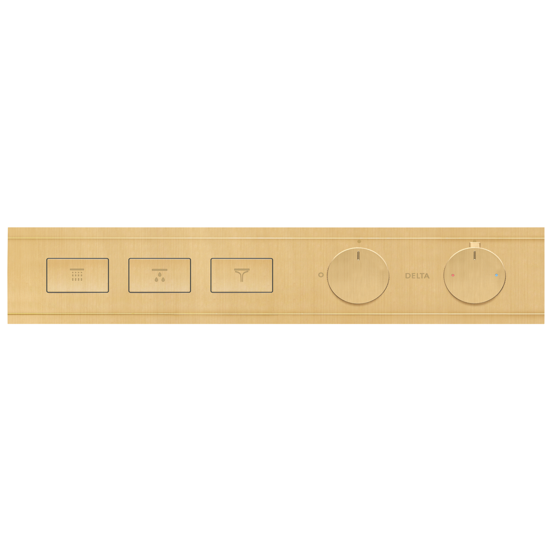 Modern High Flow Push Button Thermostatic Trim - 3 Outlet