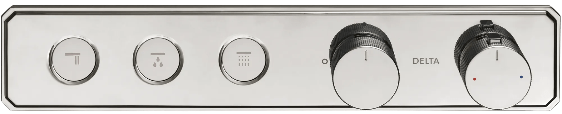 Traditional High Flow Push Button Thermostatic Trim - 3 Outlet