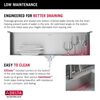 33&rdquo; Workstation Kitchen Sink Drop-In Top Mount 16 Gauge Stainless Steel Single Bowl with WorkFlow&trade; Ledge and Accessories