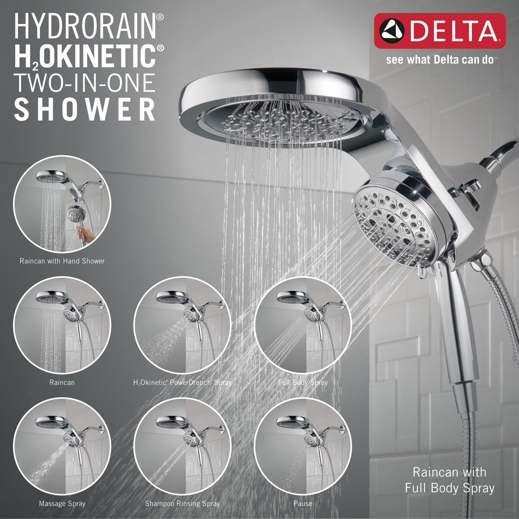 Shower Trim with HydroRain Shower Head Bundle - 14 Series