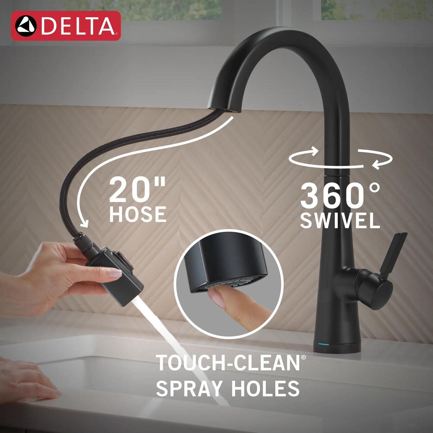 Touch<sub>2</sub>O&reg; Technology Kitchen Faucet with Touchless Technology