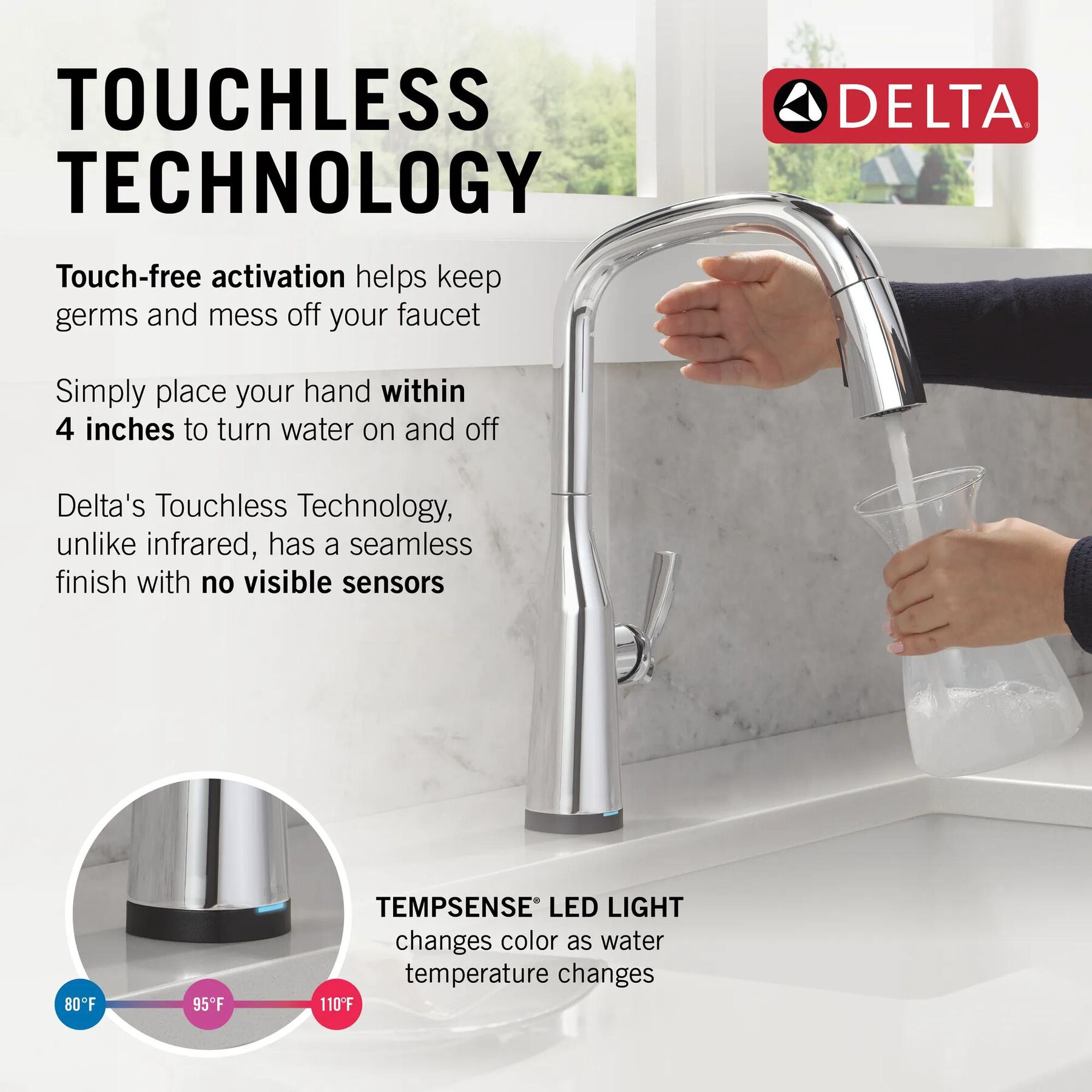 VoiceIQ&reg; Single Handle Pull-Down Faucet with Touch<sub>2</sub>O&reg; Technology