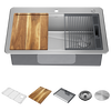 DELTA&reg; Lorelai&trade; 33&rdquo; Workstation Kitchen Sink&nbsp;Drop-In Top Mount&nbsp;16 Gauge&nbsp;Stainless Steel Single Bowl with&nbsp;WorkFlow&trade; Ledge and Accessories