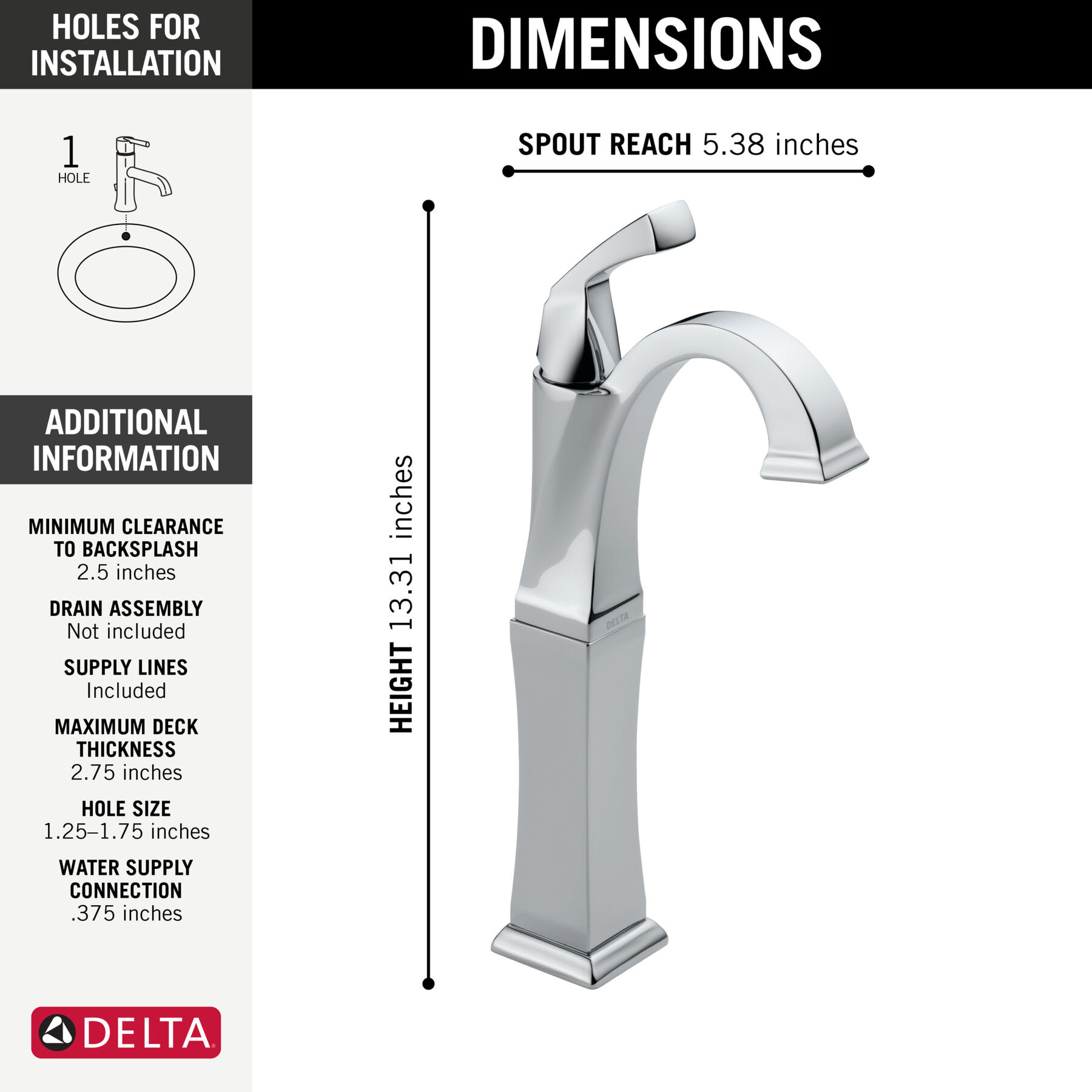 Single Handle Vessel Bathroom Faucet