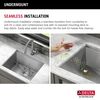 24&rdquo; Workstation Undermount Single Bowl 16 Gauge Stainless Steel Laundry Utility Kitchen Sink with WorkFlow&trade; Ledge and Accessories