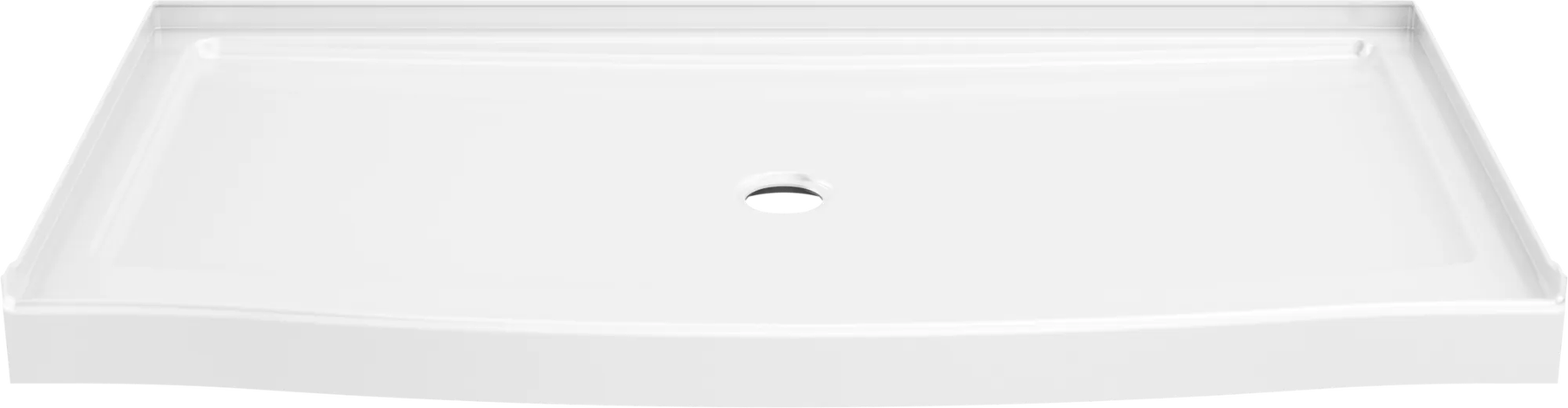 60 x 32" Curved Alcove Shower Base with Center Drain