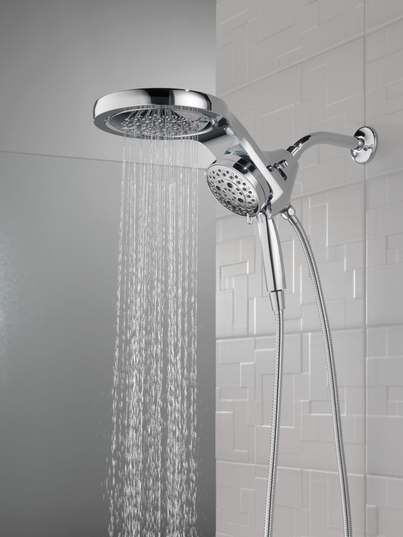 HydroRain&reg; H<sub>2</sub>Okinetic&reg; 5-Setting Two-in-One Shower Head