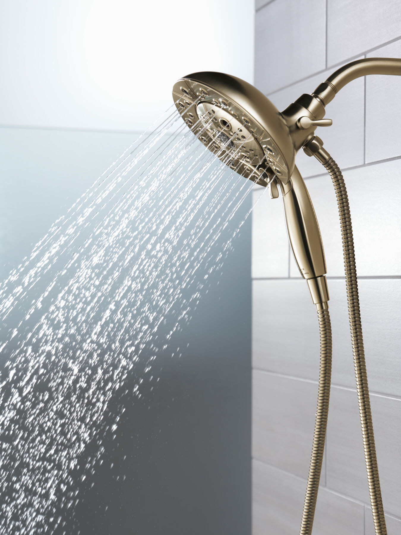 H<sub>2</sub>Okinetic&reg; In2ition&reg; 5-Setting Two-in-One Shower