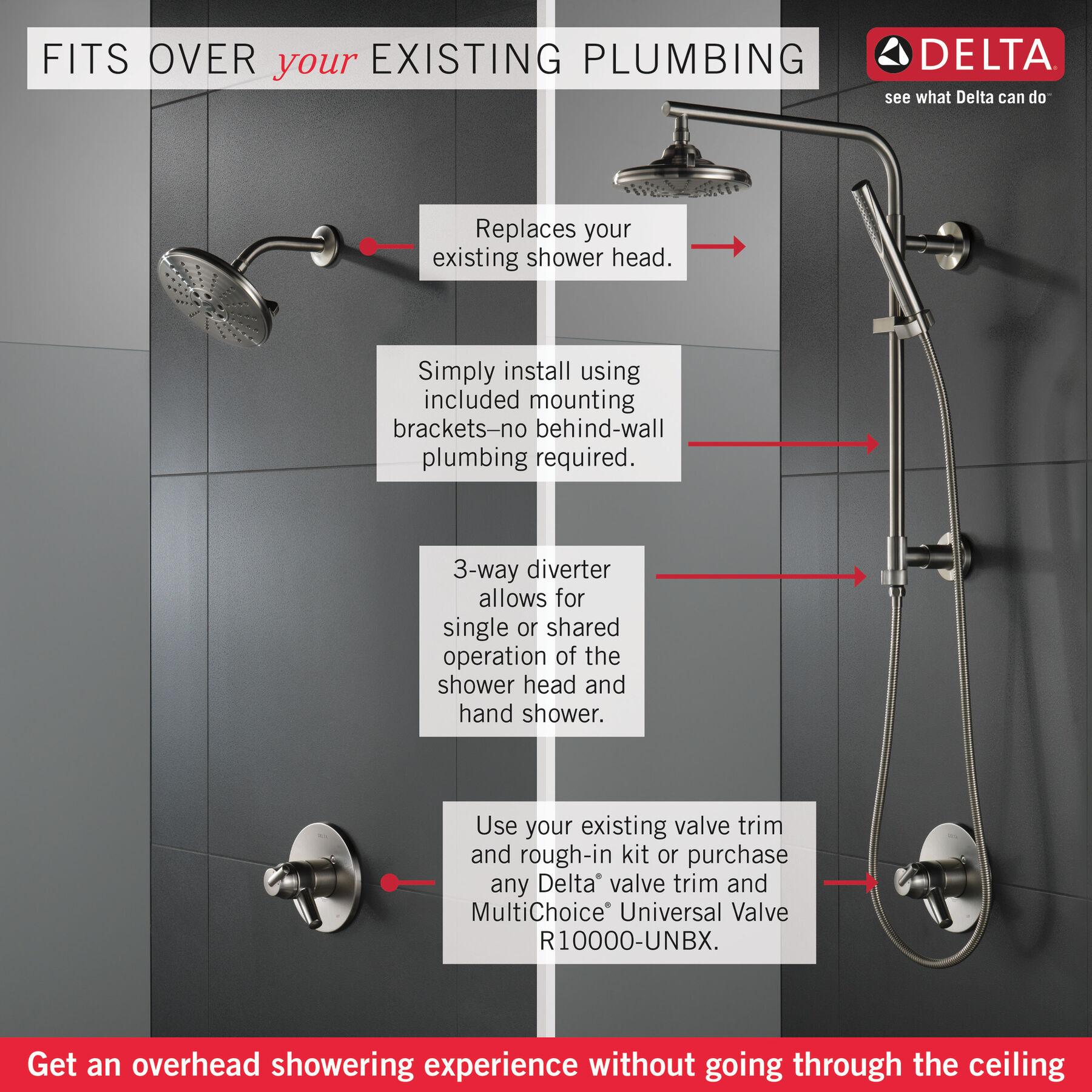 Shower Column 18" Angular