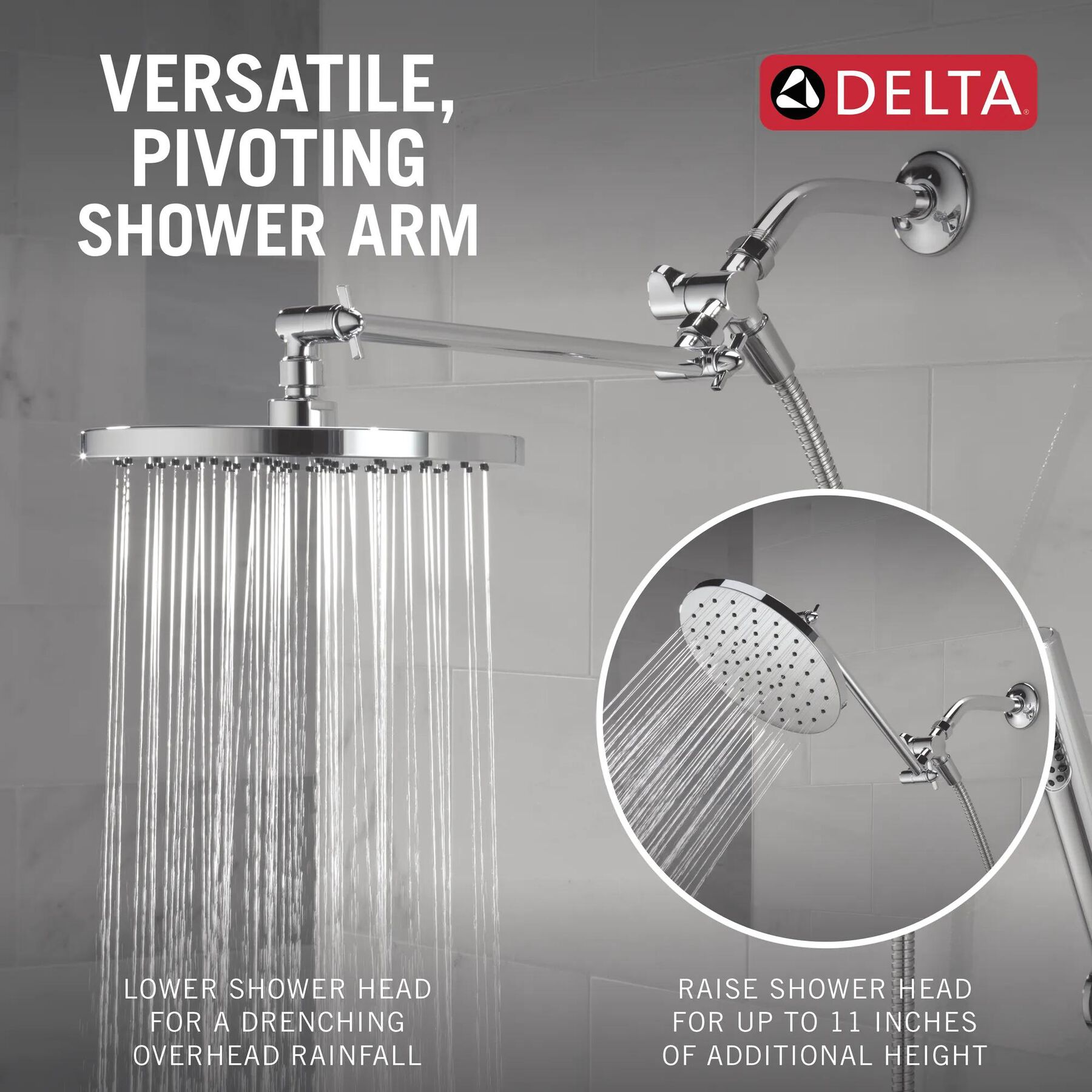 Adjustable Raincan Shower Head with Hand Shower