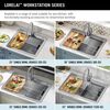 33&rdquo; Workstation&nbsp;Drop-In Top Mount&nbsp;Double&nbsp;Bowl&nbsp;16 Gauge Stainless Steel&nbsp;Kitchen Sink&nbsp;with&nbsp;WorkFlow&trade; Ledge and Accessories
