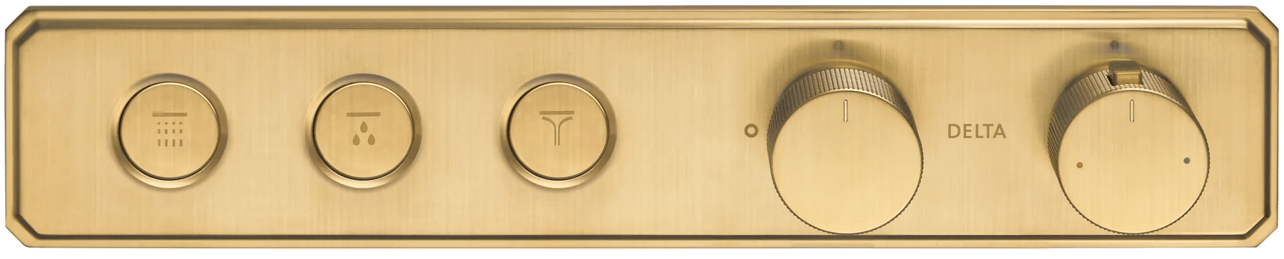 Traditional High Flow Push Button Thermostatic Trim - 3 Outlet