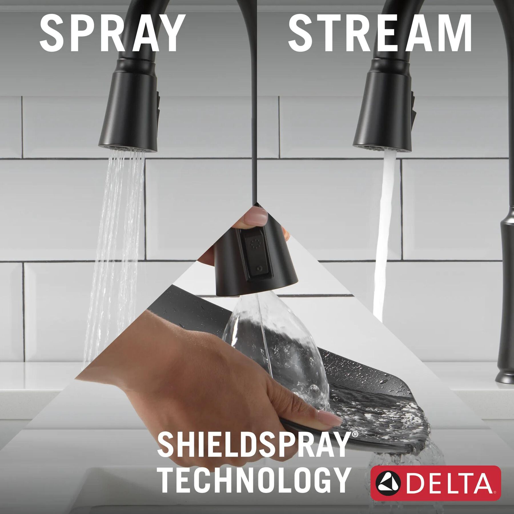 Single Handle Pull-Down Kitchen Faucet with Soap Dispenser and ShieldSpray Technology
