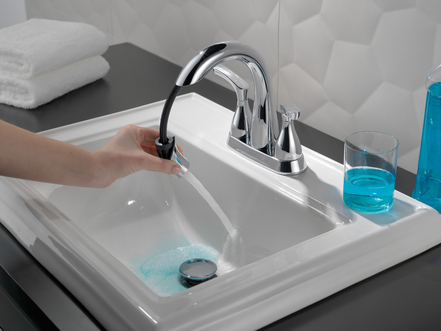 Two Handle Centerset Bathroom Faucet