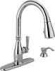 Single Handle Pull-Down Kitchen Faucet with Soap Dispenser and ShieldSpray