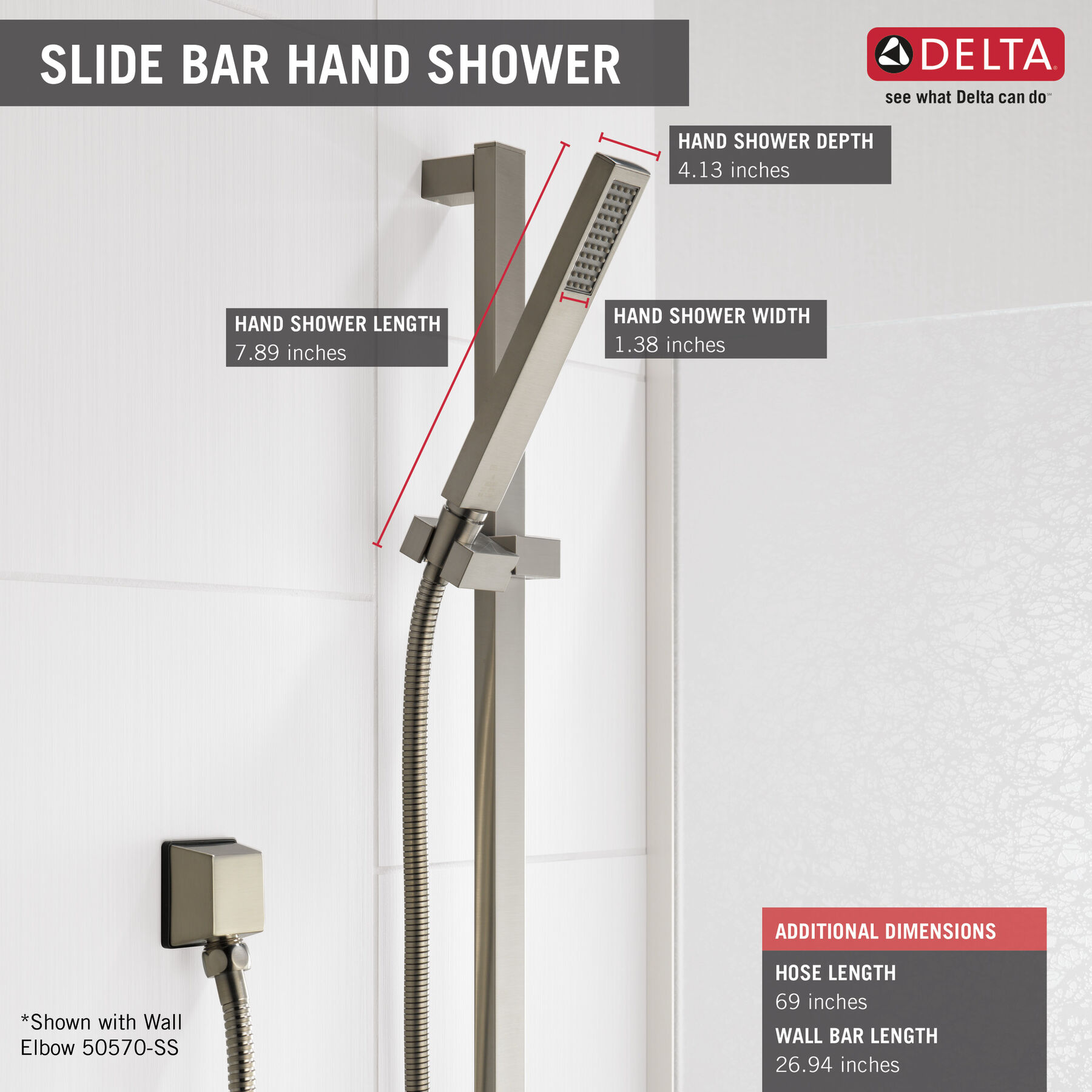 Premium Single-Setting Slide Bar Hand Shower