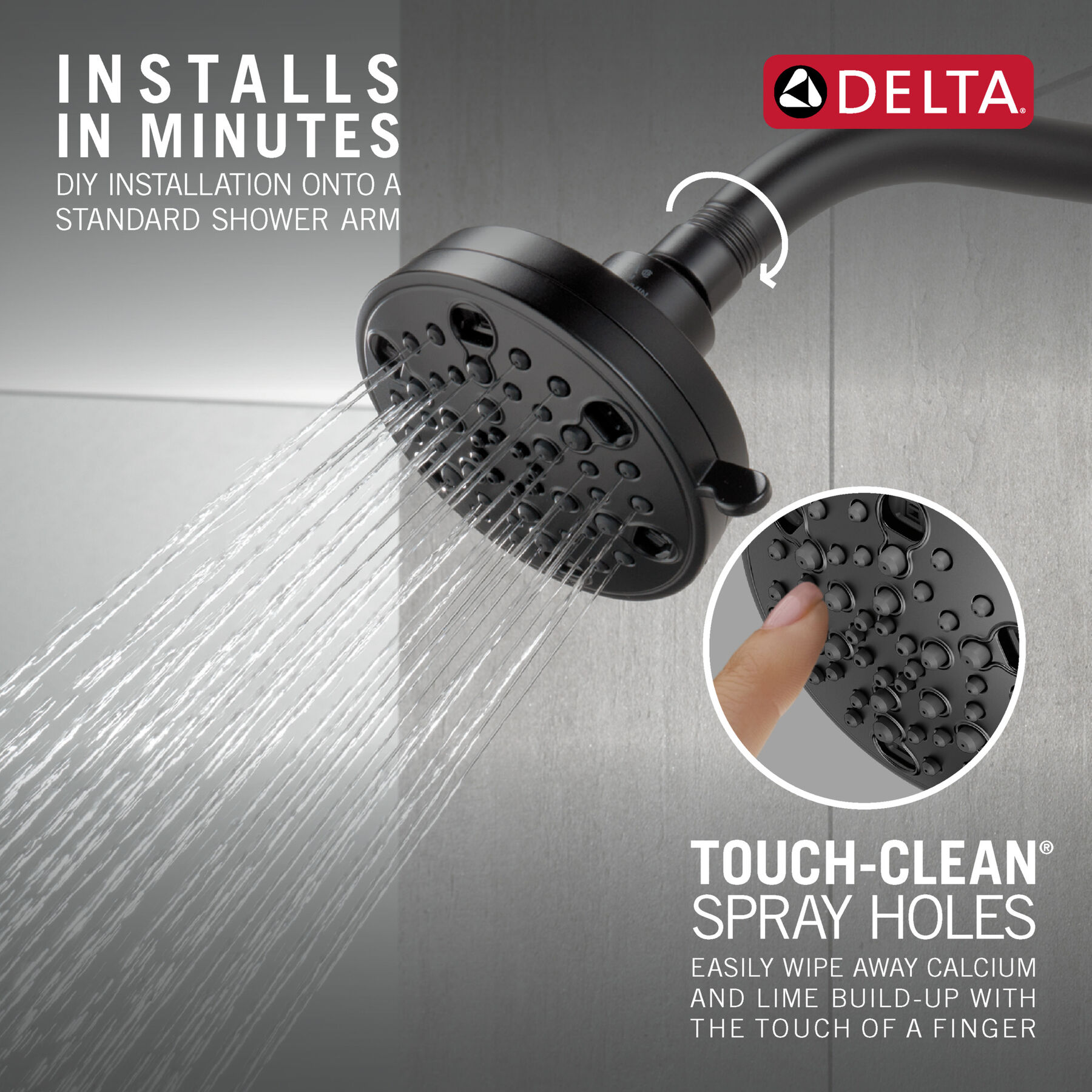 H2Okinetic&reg; 5-Setting Contemporary Shower Head