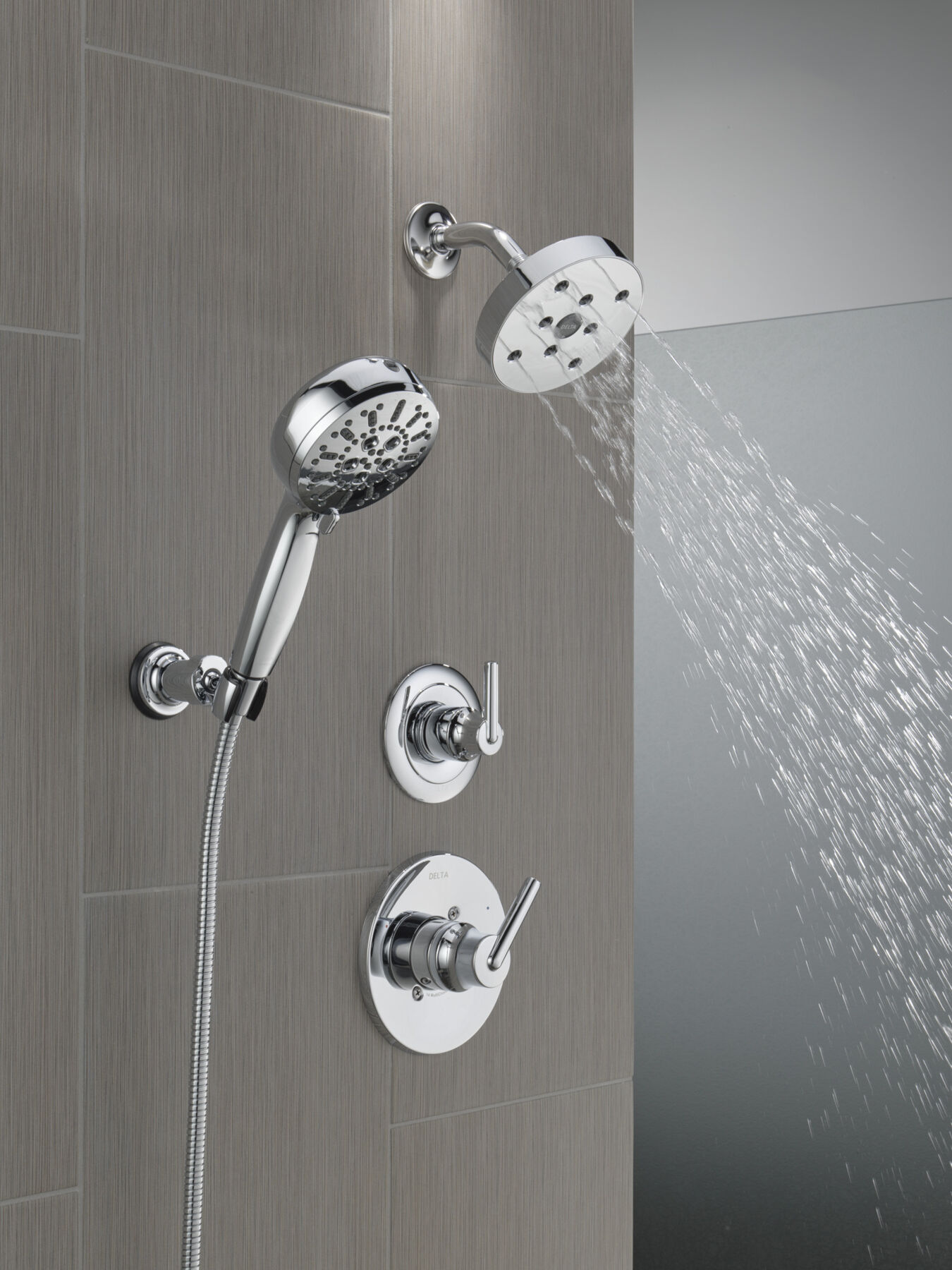 7-Setting Wall Mount Hand Shower with Cleaning Spray
