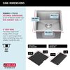 17&rdquo; Workstation Undermount Single Bowl 16 Gauge Stainless Steel&nbsp;Bar Prep Kitchen Sink with&nbsp;WorkFlow&trade; Ledge and Accessories