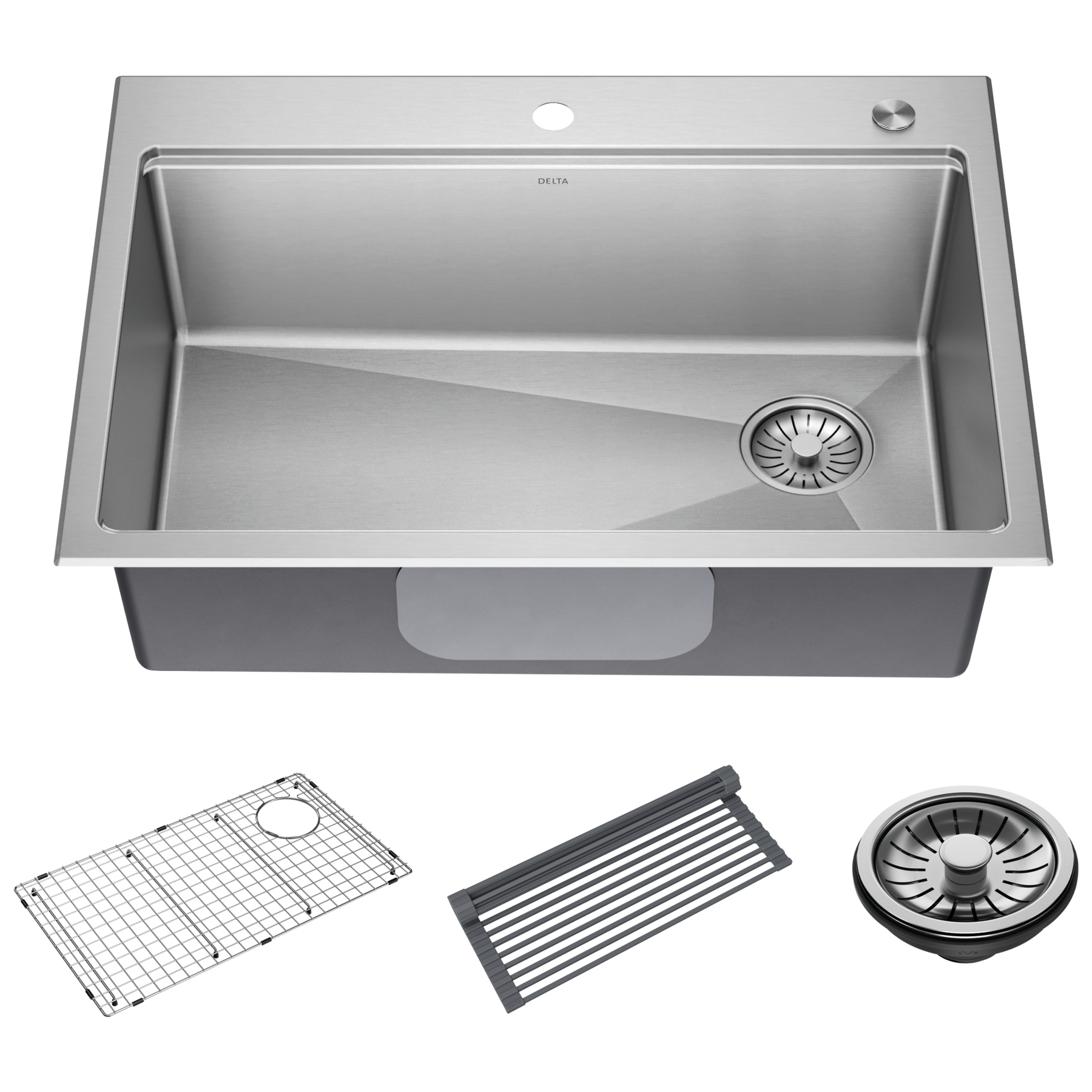 30&rdquo; Stainless Steel Workstation Kitchen Sink Drop-In Undermount Single Bowl with WorkFlow&trade; Ledge and Accessories