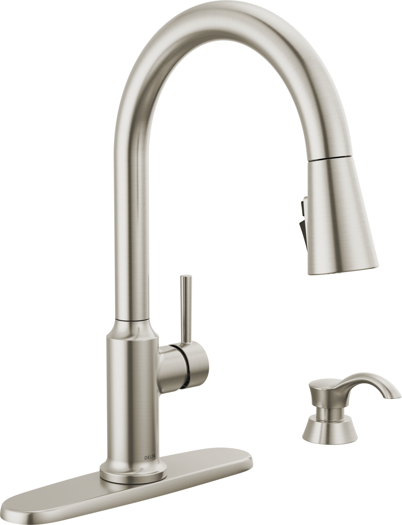 Single Handle Pull-Down Kitchen Faucet with Soap Dispenser and ShieldSpray&reg; Technology