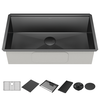 32&rdquo; Undermount 16 Gauge Workstation Kitchen Sink Single with WorkFlow&trade; Ledge and Accessories