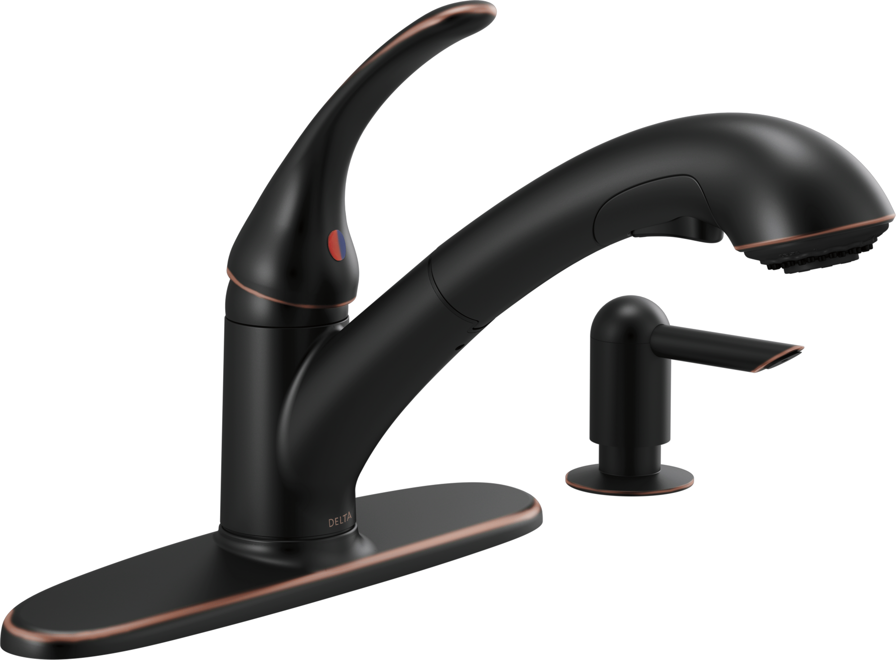 Single Handle Pull-Out Kitchen Faucet with Soap Dispenser