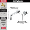 Single Handle Wall Mount Bathroom Faucet Trim