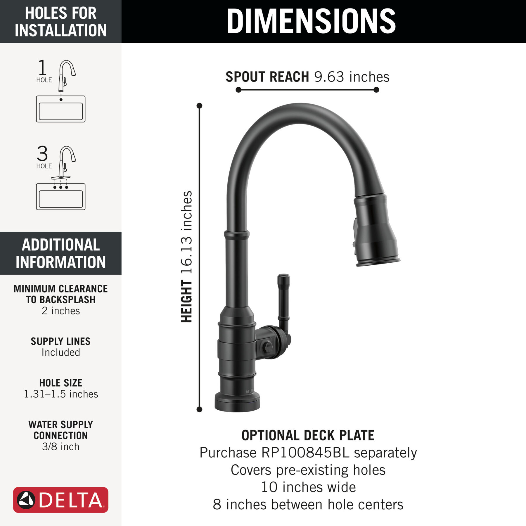 Touch<sub>2</sub>O&reg; Technology Kitchen Faucet with Touchless Technology