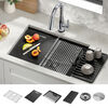 27&rdquo; Workstation Kitchen Sink Undermount&nbsp;16 Gauge&nbsp;Stainless Steel Single Bowl with&nbsp;WorkFlow&trade; Ledge and Accessories