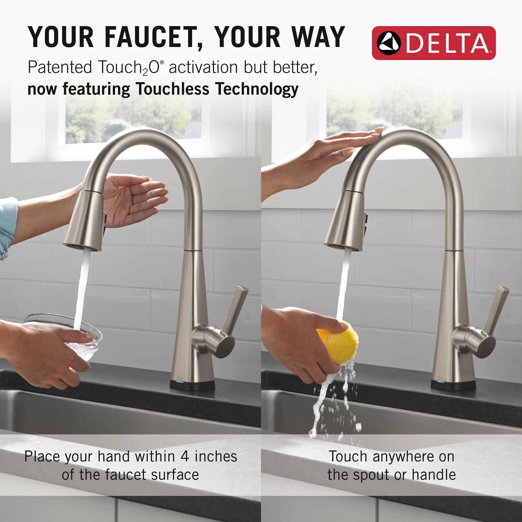 Single-Handle Pull-Down Kitchen Faucet with Touch<sub>2</sub>O&reg; Technology
