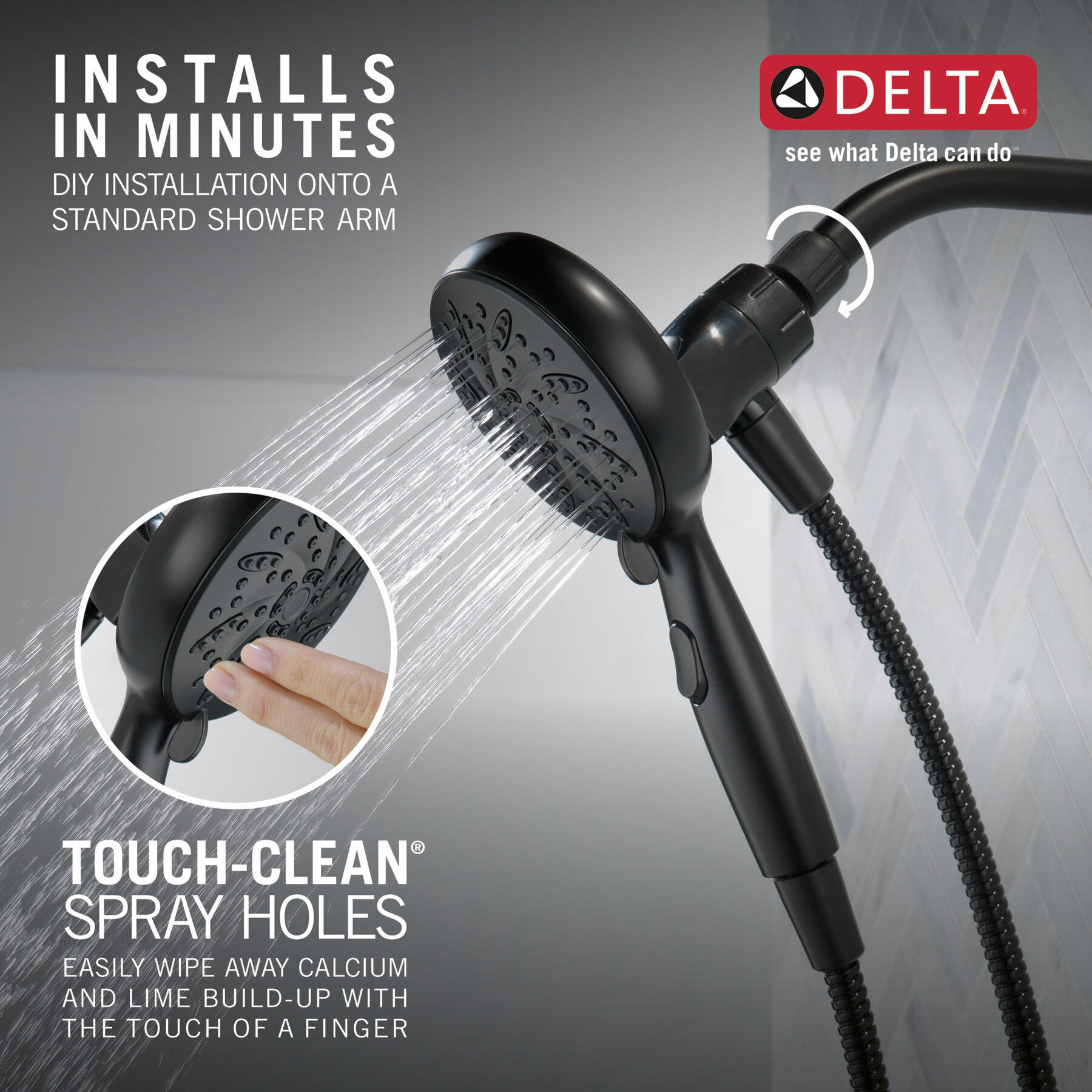6-Setting SureDock&reg; Magnetic Hand Shower
