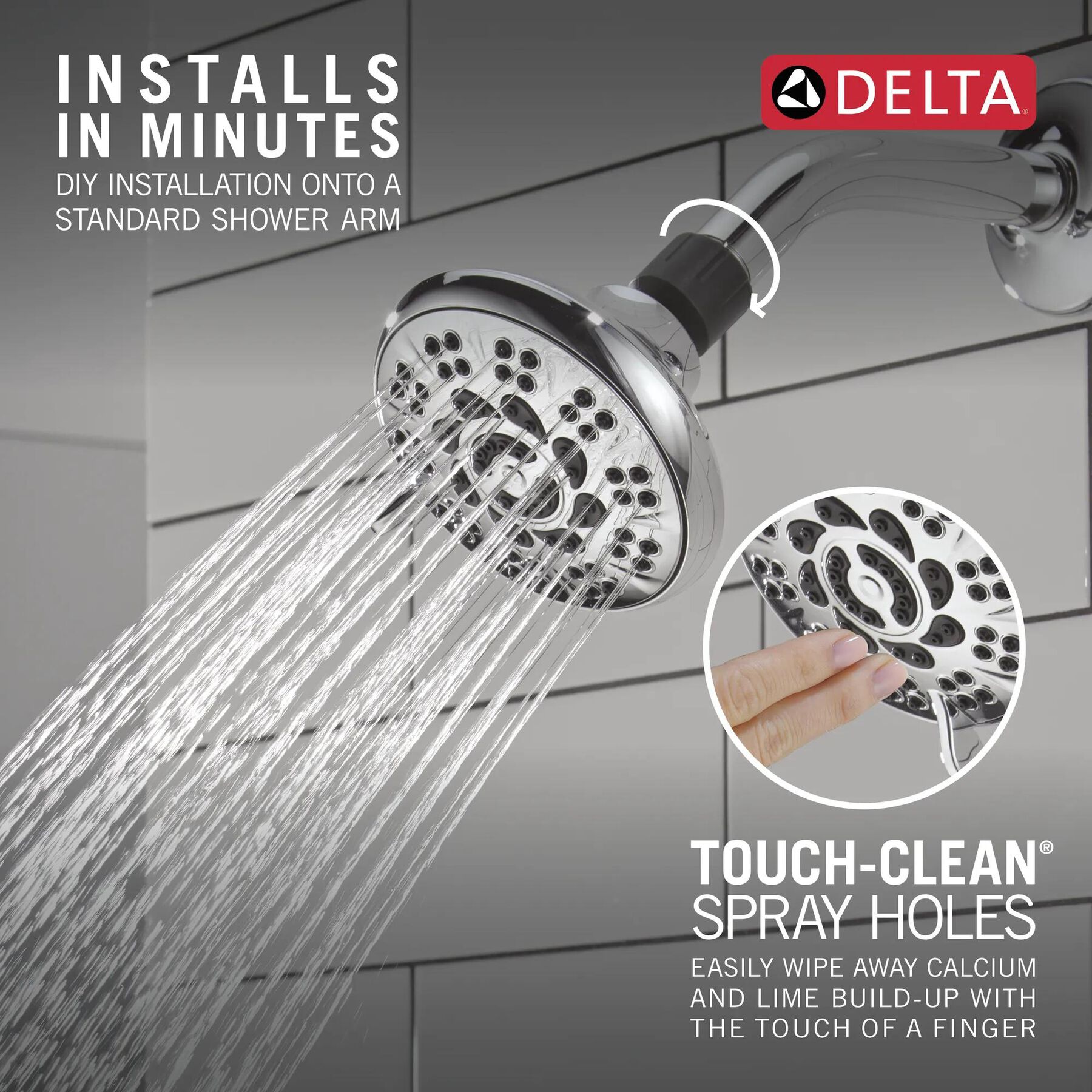 7-Setting Shower Head in Chrome - 1.75 GPM