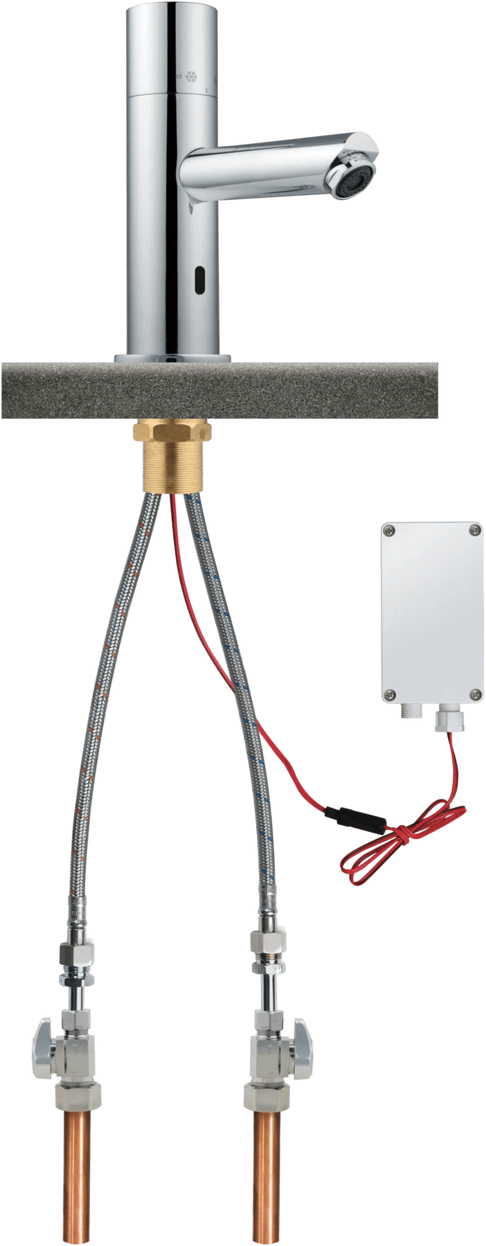 Thermostatic Electronic Bathroom Faucet, Battery-Operated