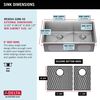 32&rdquo; Undermount Stainless Steel Double Bowl Kitchen Sink with Accessories