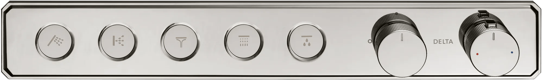 Traditional High Flow Push Button Thermostatic Trim - 5 Outlet