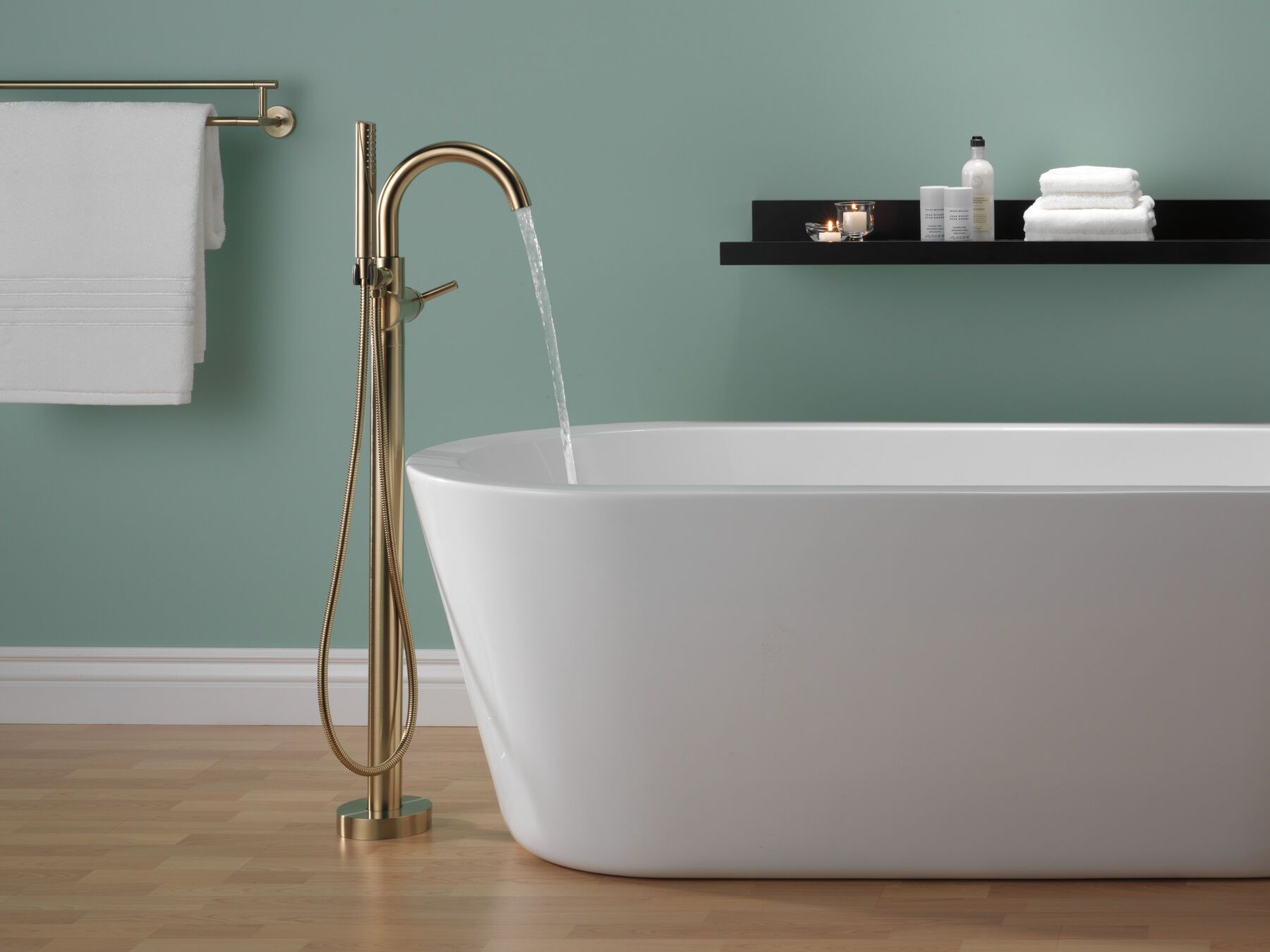 Contemporary Floor Mount Tub Filler Trim