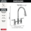 Two Handle Pull-Down Bridge Kitchen Faucet