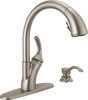 Single Handle Pull-Out Kitchen Faucet with Soap Dispenser and ShieldSpray&reg; Technology