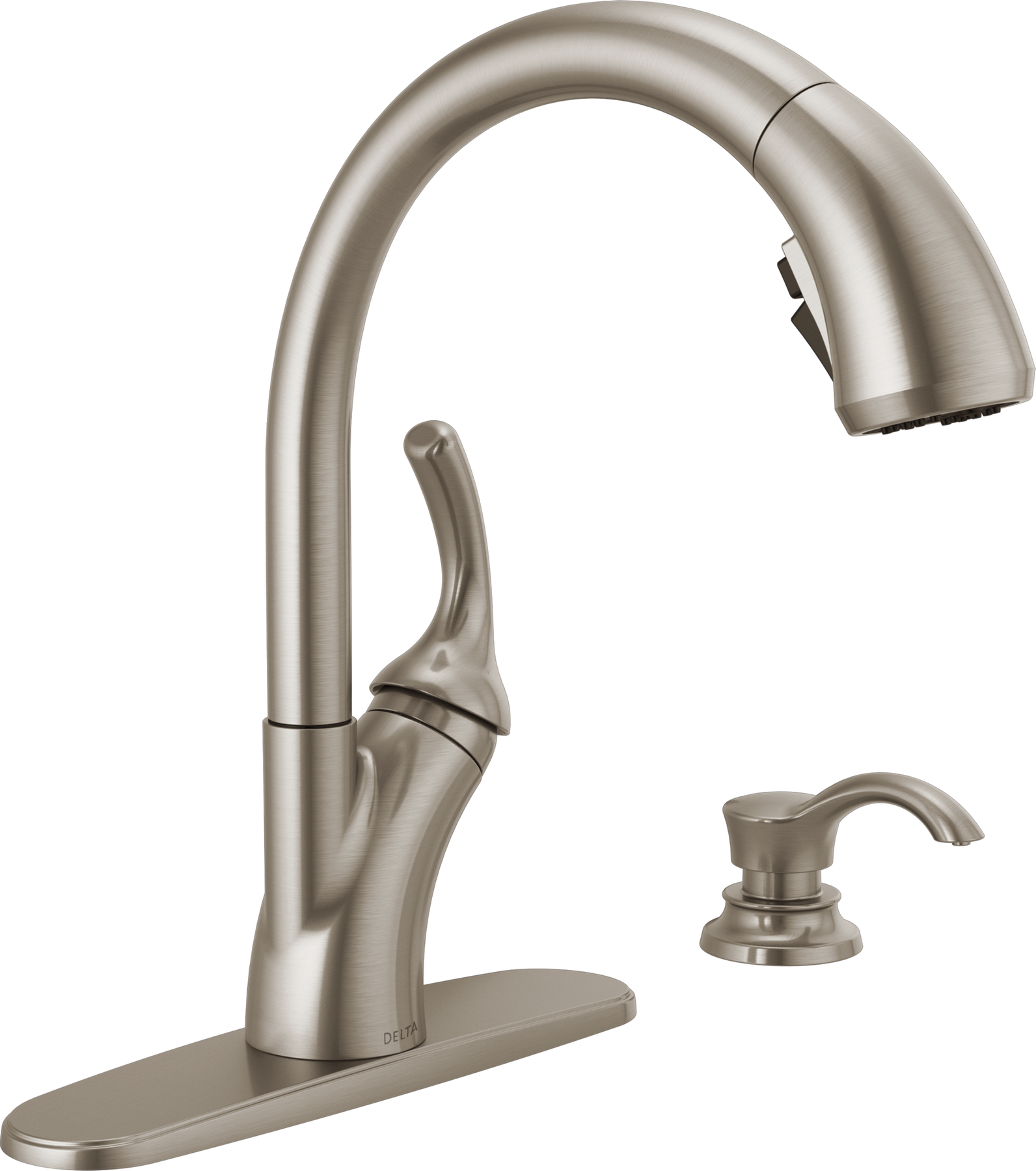 Single Handle Pull-Out Kitchen Faucet with Soap Dispenser and ShieldSpray&reg; Technology