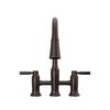 Two Handle Pull-Down Bridge Kitchen Faucet