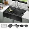 33&rdquo; Retrofit Farmhouse Apron Front 16 Gauge Workstation Kitchen Sink Single Bowl in with WorkFlow&trade; Ledge and&nbsp;Accessories for Top Mount Drop-In Installation
