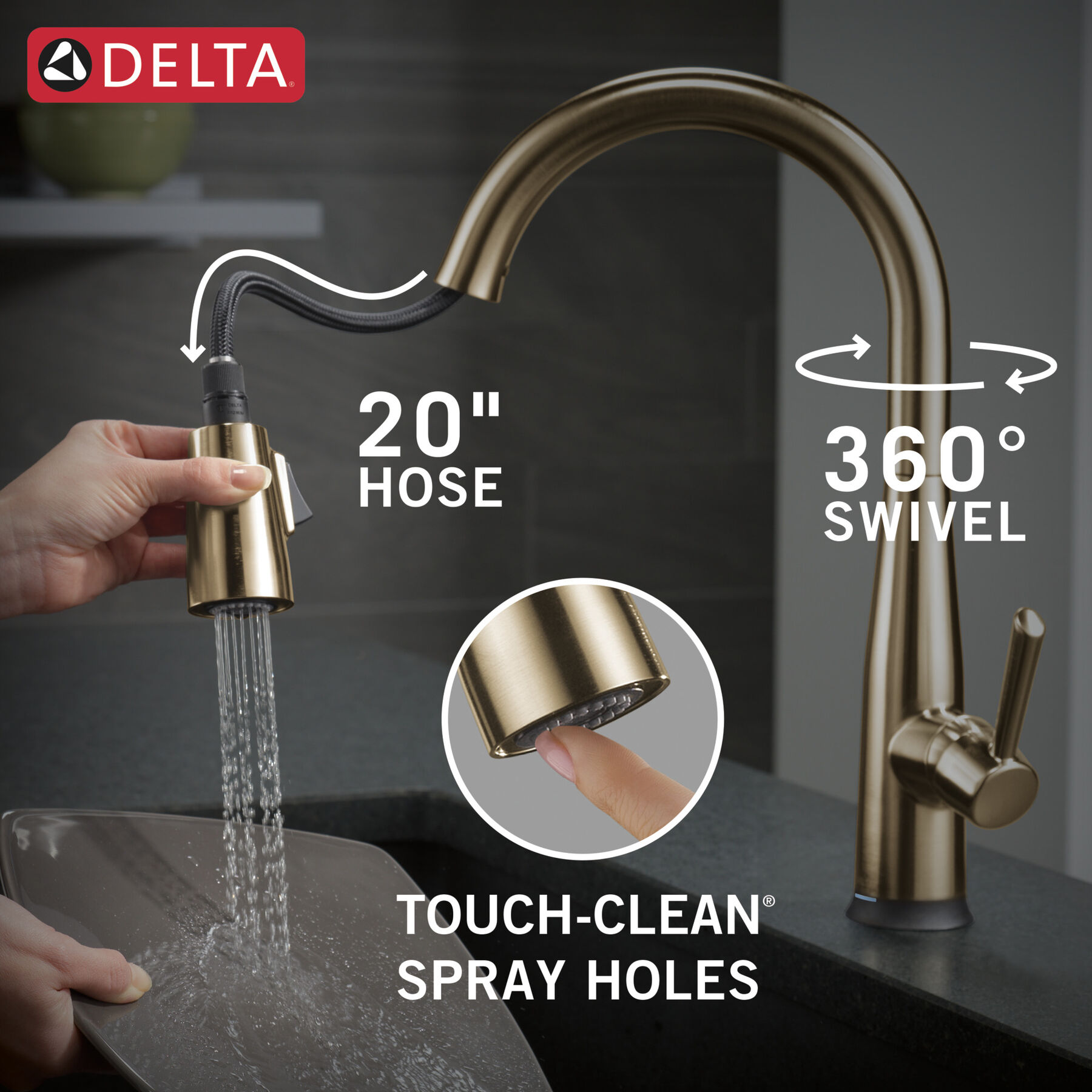 Touch2O&Voice Pull-Down Kitchen 1L with Soap Disp Bundle