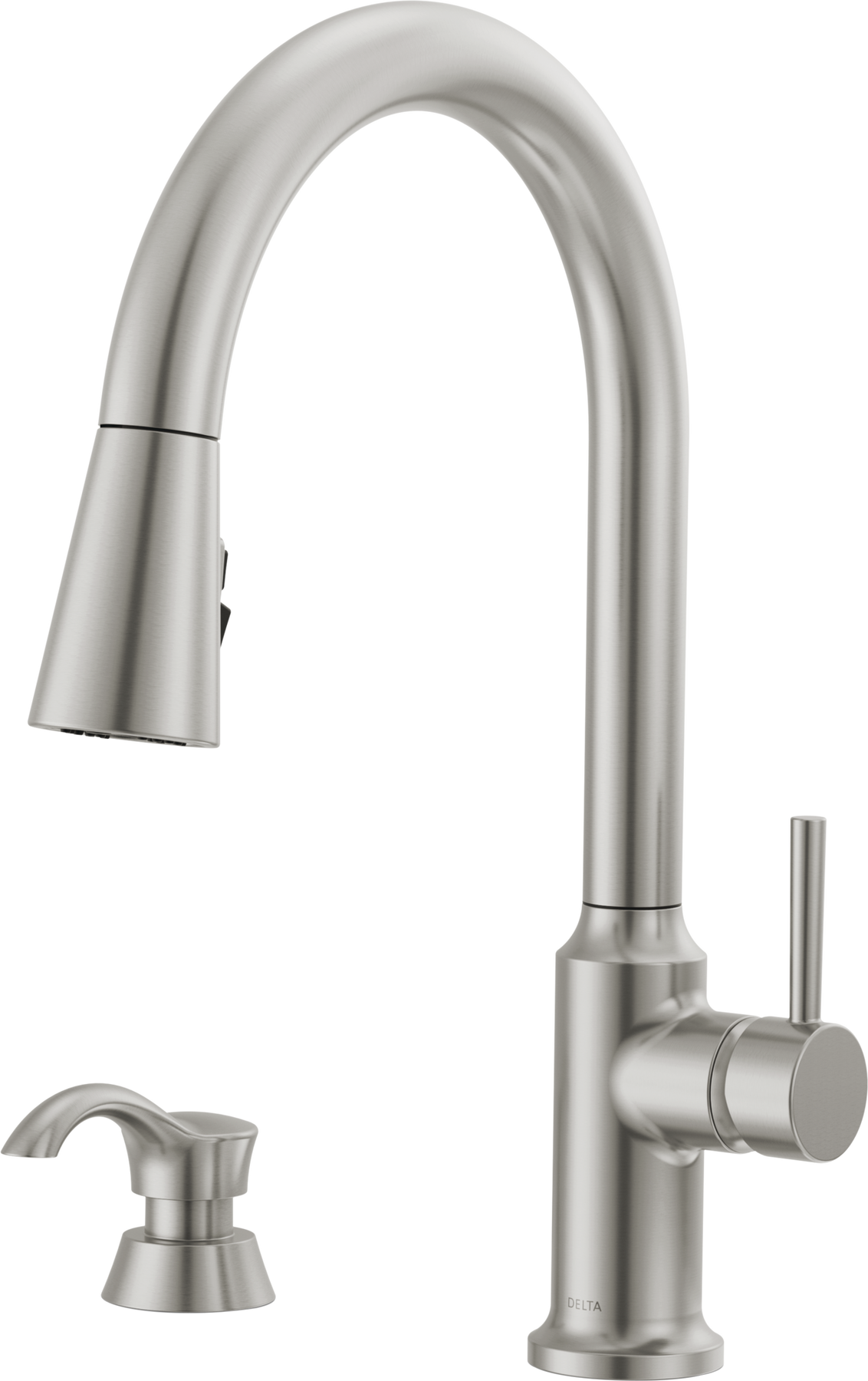 Single Handle Pull-Down Kitchen Faucet with Soap Dispenser and ShieldSpray&reg; Technology