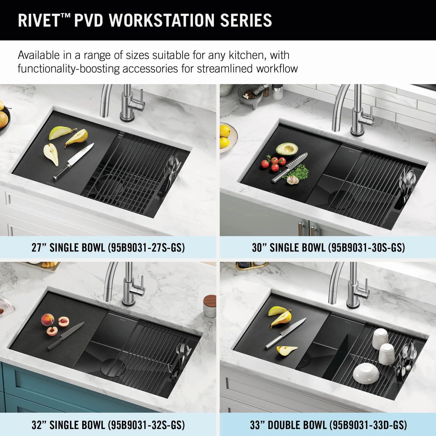 32&rdquo; Undermount 16 Gauge Workstation Kitchen Sink Single with WorkFlow&trade; Ledge and Accessories