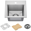 15&rdquo; Stainless Steel Workstation Kitchen Bar Sink Drop-In Undermount Single Bowl with WorkFlow&trade; Ledge and Accessories