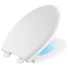 Elongated Slow-Close / Quick-Release Nightlight Seat