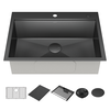 30&rdquo; Drop-In Top Mount&nbsp;16 Gauge Workstation Kitchen Sink Single Bowl&nbsp;with WorkFlow&trade; Ledge and Accessories