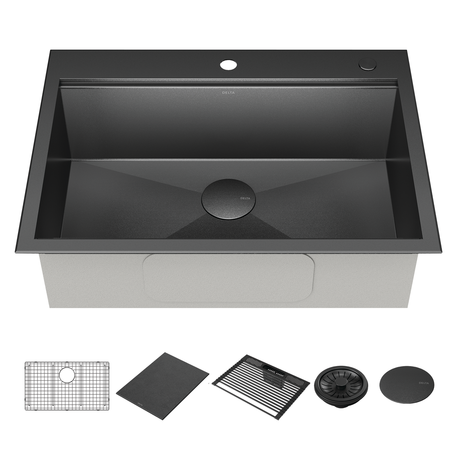 30&rdquo; Drop-In Top Mount&nbsp;16 Gauge Workstation Kitchen Sink Single Bowl&nbsp;with WorkFlow&trade; Ledge and Accessories