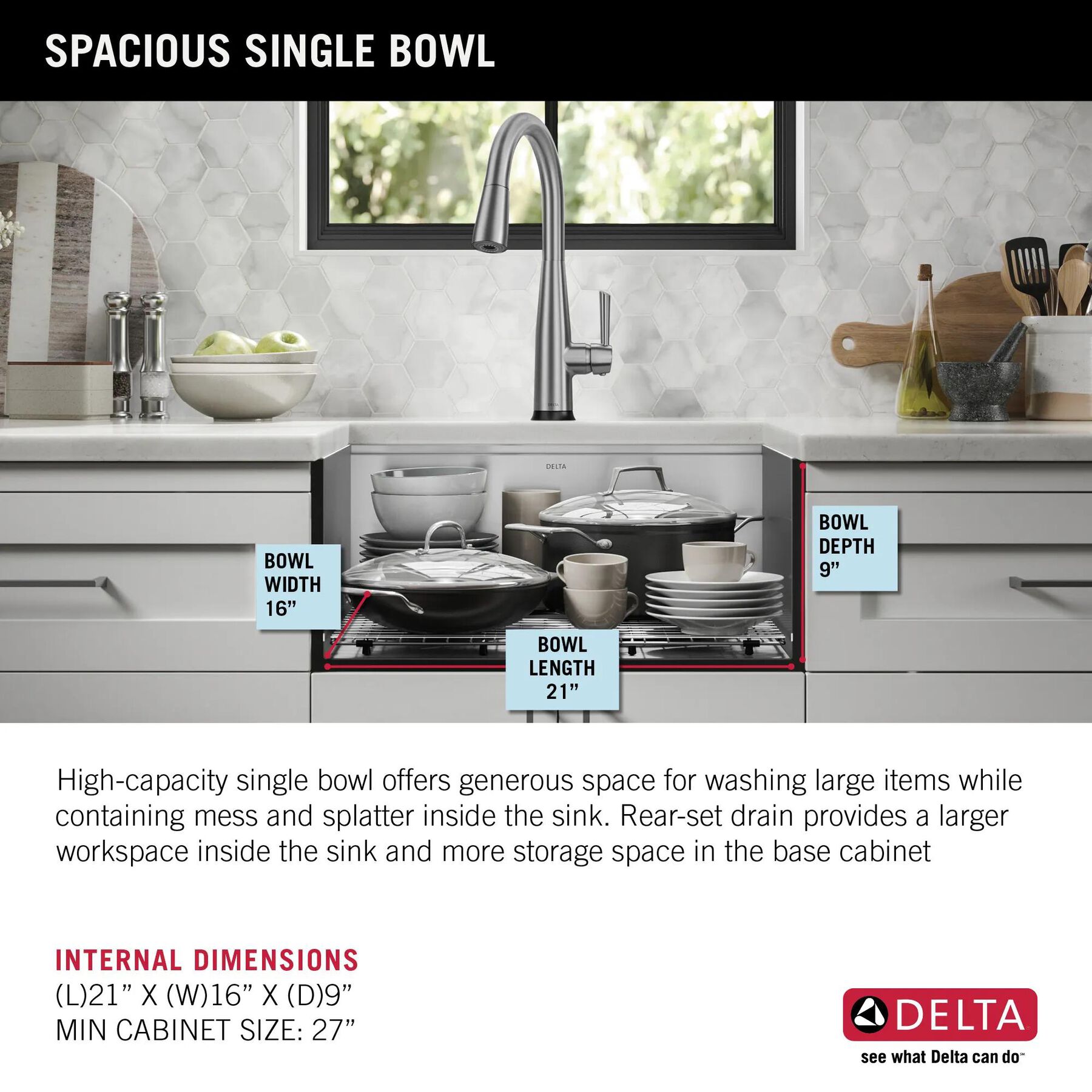 23&rdquo; Workstation Undermount&nbsp;Single Bowl&nbsp;16 Gauge Stainless Steel&nbsp;Kitchen Sink&nbsp;with&nbsp;WorkFlow&trade; Ledge and Accessories